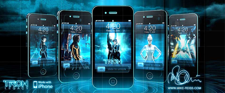 TRON Legacy Apple iPhone 3D Skin und Macworld Cover TRON Legacy Apple iPhone 3D Skin und Macworld Cover
