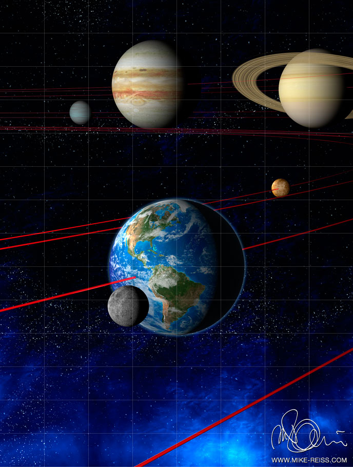 Solar System with Sun and Planets in 3D Solar System with Sun and Planets in 3D