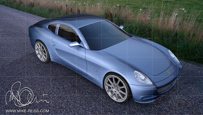 Ferrari Scaglietti Prototyp Visualisierung Automobil 3D Render
