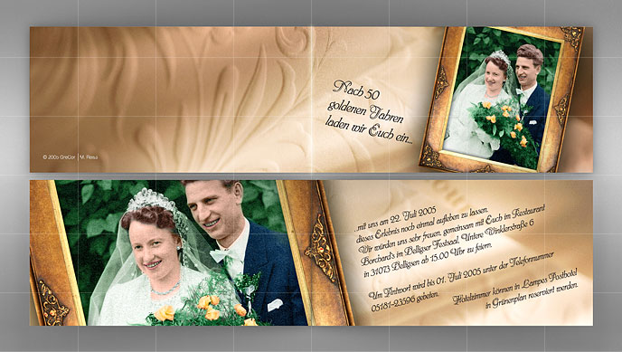 Goldene Hochzeit Design Einer Einladung Karte