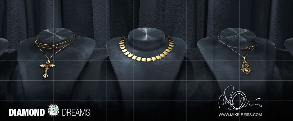 Gold, Silber und Platin Schmuck Design mit Diamanten Gold, Silber und Platin Schmuck Design mit Diamanten