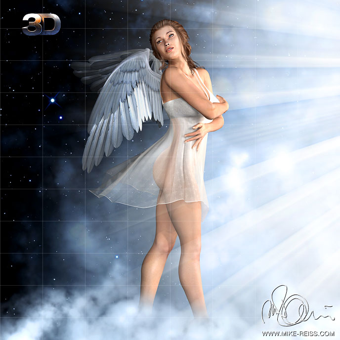 Fantasy 3D Rendering mit einem Engel