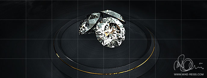 Diamanten mit Facettenschliff und Brilliantschliff