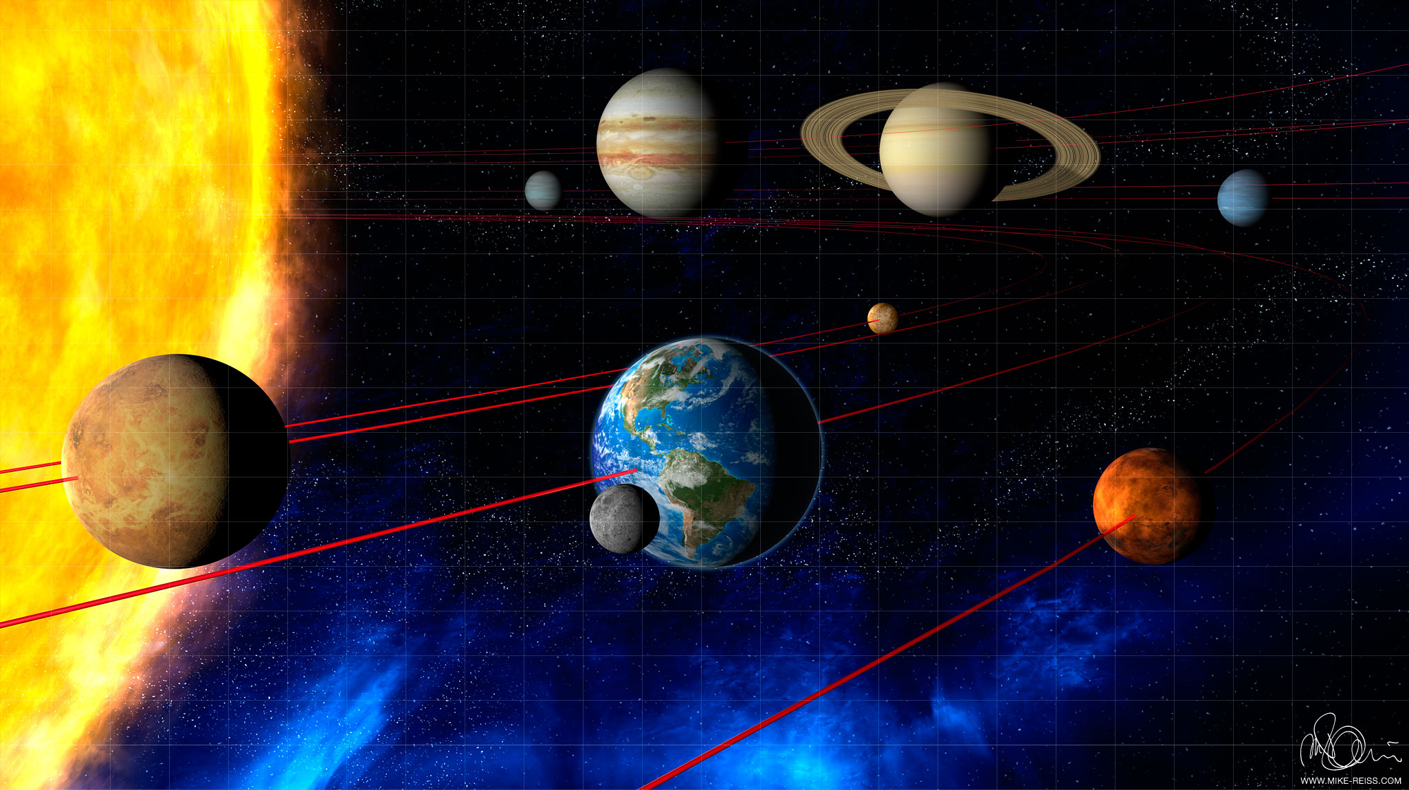 The Planets of the Solar System die Planeten des Sonnensystems 3D Lineal 