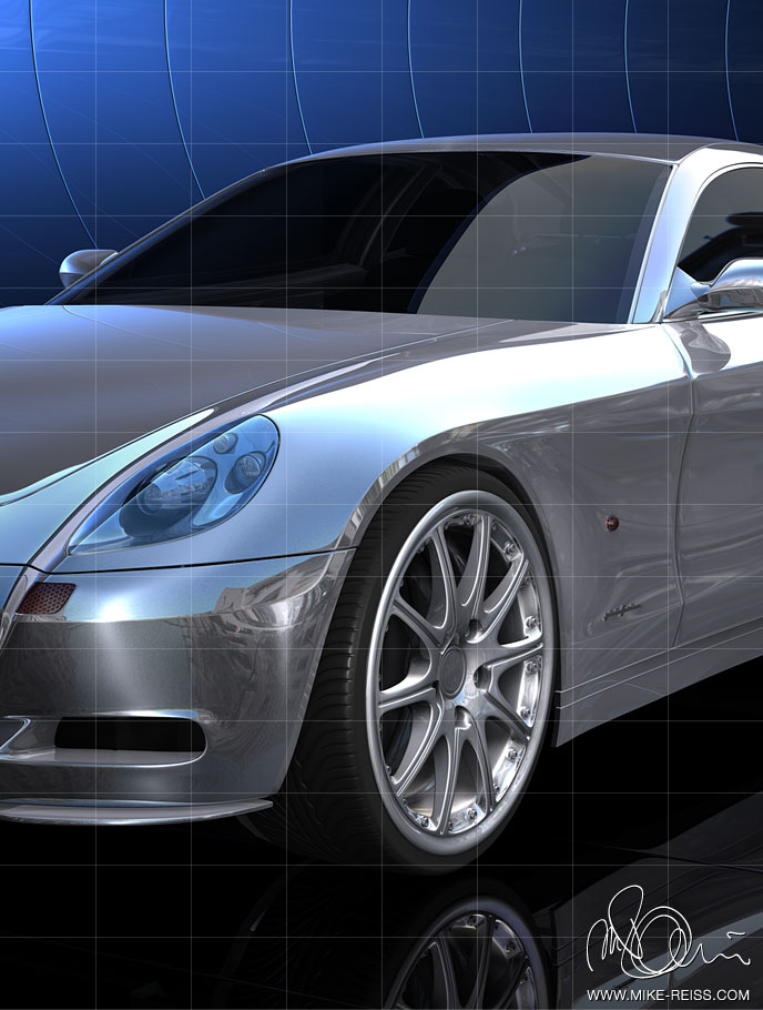 Ferrari Scaglietti 3D Modell in Cinema4D