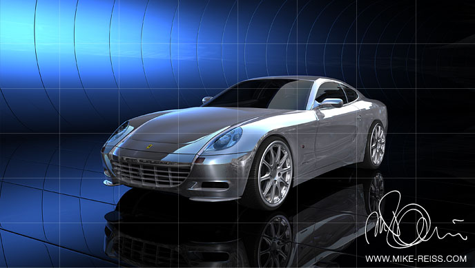 Ferrari Scaglietti 3D Render in Cinema4D mit HDRI