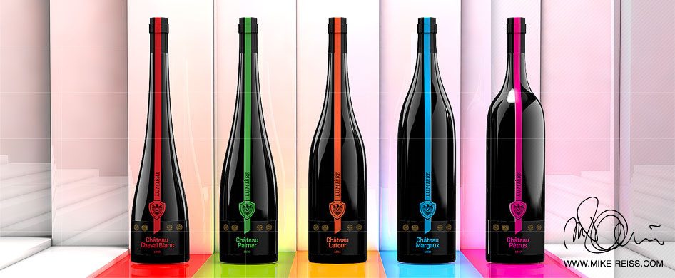 Produktdesign von Weinflaschen und Label