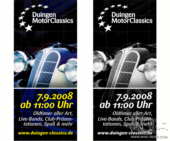 Duingen Motor Classics Anzeigen Design für Zeitungen und Magazine