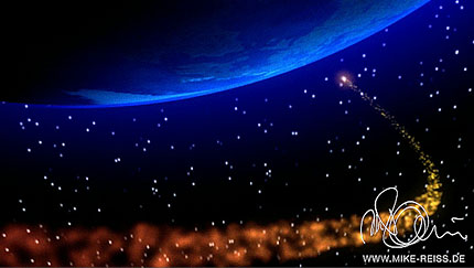 Planet Erde Earth with Starfield made in Maxon Cinema4D