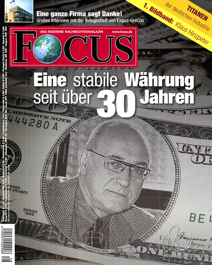 Focus Cover und Titelbild mit 100 Dollar Banknote