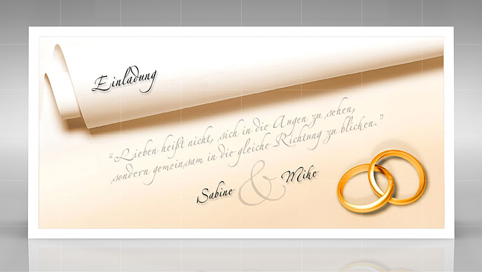 Hochzeitseinladung individuell gestaltet mit eigenem Design Hochzeitseinladung individuell gestaltet mit eigenem Design